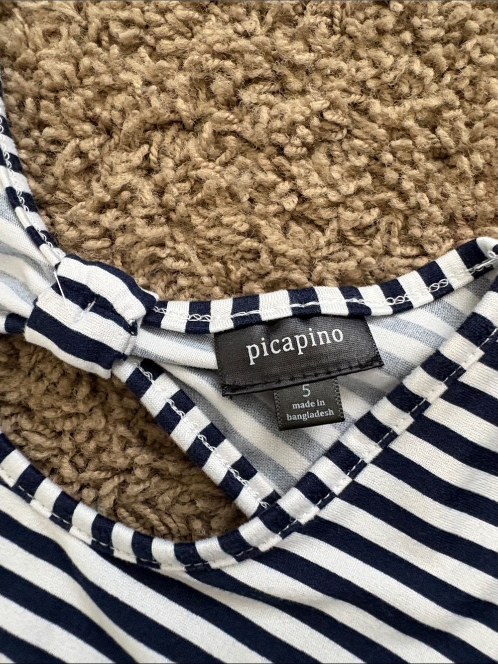 Girls' Navy & White Striped Short-Sleeve Romper - Picture 2 of 4